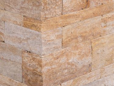 Travertin Gold Rustiek op maat gezaagde muurbekleding