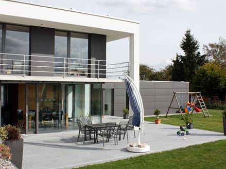Klantenfoto: Mundo Grey granieten platen, gelegd op terras